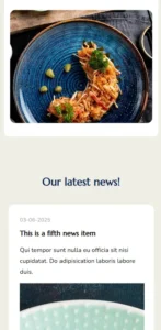 Website section displaying recent news and announcements for a company