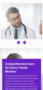 Website section showing comprehensive medical care services for every family member